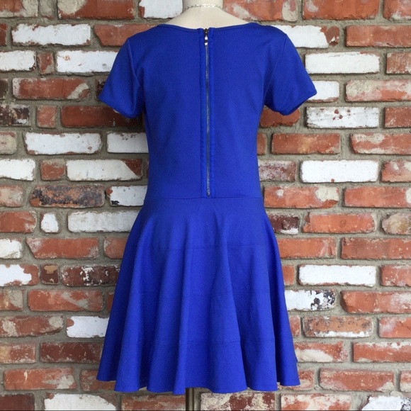 Cobalt Blue Dress with Edgy Rear Zipper! - Picture 4 of 7